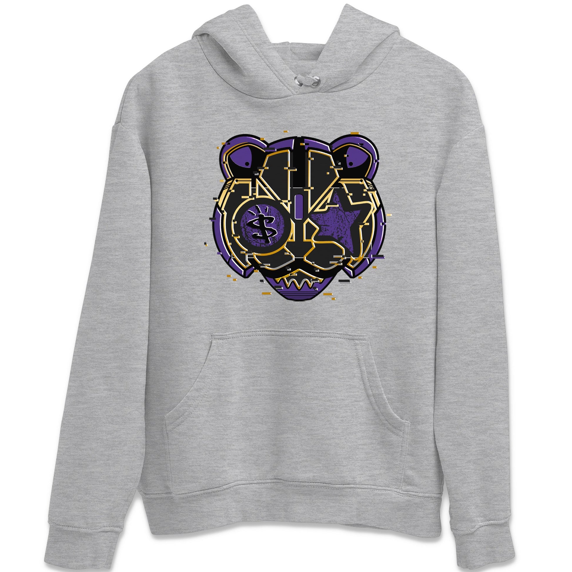 Air Jordan 12 Field Purple Sneaker Match Tees Digital Cat Face Sneaker Tees 12s Field Purple Sneaker Release Tees Unisex Shirts Heather Grey 2