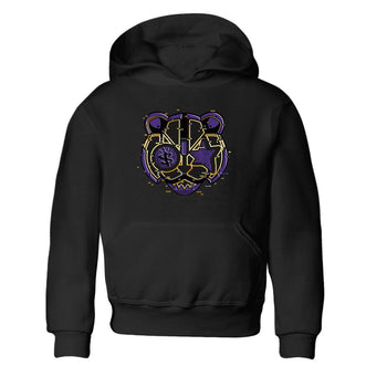 Air Jordan 12 Field Purple Sneaker Match Tees Digital Cat Face Sneaker Tees 12s Field Purple Sneaker Release Tees Kids Shirts Black 2