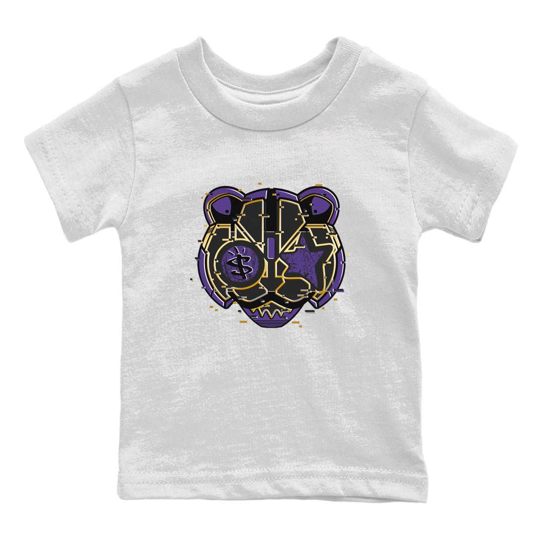 Air Jordan 12 Field Purple Sneaker Match Tees Digital Cat Face Sneaker Tees 12s Field Purple Sneaker Release Tees Kids Shirts White 2