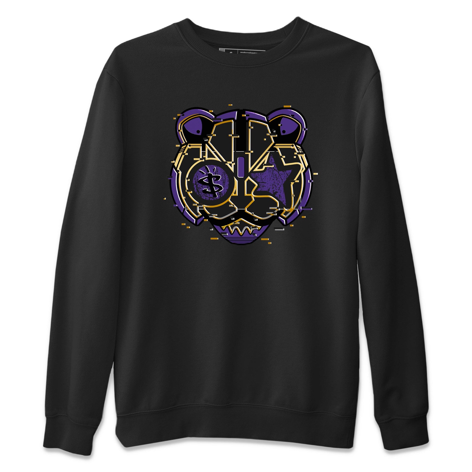Air Jordan 12 Field Purple Sneaker Match Tees Digital Cat Face Sneaker Tees 12s Field Purple Sneaker Release Tees Unisex Shirts Black 2
