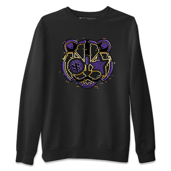 Air Jordan 12 Field Purple Sneaker Match Tees Digital Cat Face Sneaker Tees 12s Field Purple Sneaker Release Tees Unisex Shirts Black 2