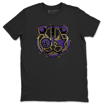 Air Jordan 12 Field Purple Sneaker Match Tees Digital Cat Face Sneaker Tees 12s Field Purple Sneaker Release Tees Unisex Shirts Black 2