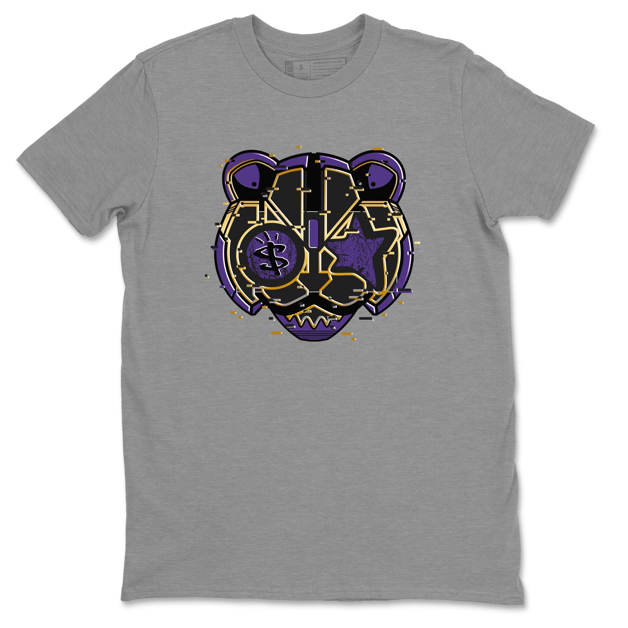 Air Jordan 12 Field Purple Sneaker Match Tees Digital Cat Face Sneaker Tees 12s Field Purple Sneaker Release Tees Unisex Shirts Heather Grey 2