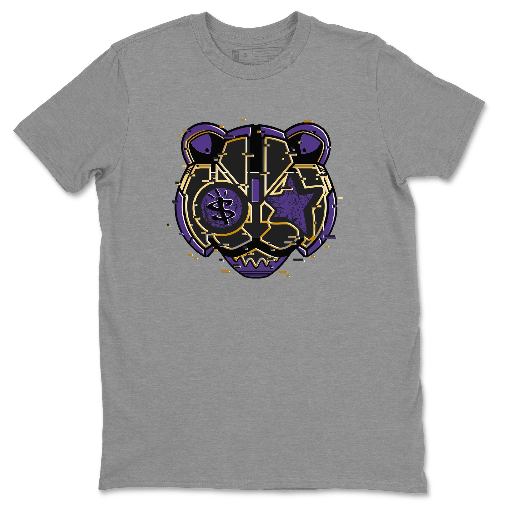 Air Jordan 12 Field Purple Sneaker Match Tees Digital Cat Face Sneaker Tees 12s Field Purple Sneaker Release Tees Unisex Shirts Heather Grey 2