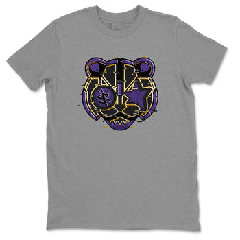 Air Jordan 12 Field Purple Sneaker Match Tees Digital Cat Face Sneaker Tees 12s Field Purple Sneaker Release Tees Unisex Shirts Heather Grey 2