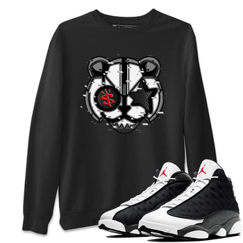 Air Jordan 13 Black Flint Sneaker Match Tees Digital Cat Face Sneaker Tees Air Jordan 13 Retro Black Flint Sneaker Release Tees Unisex Shirts Black 1