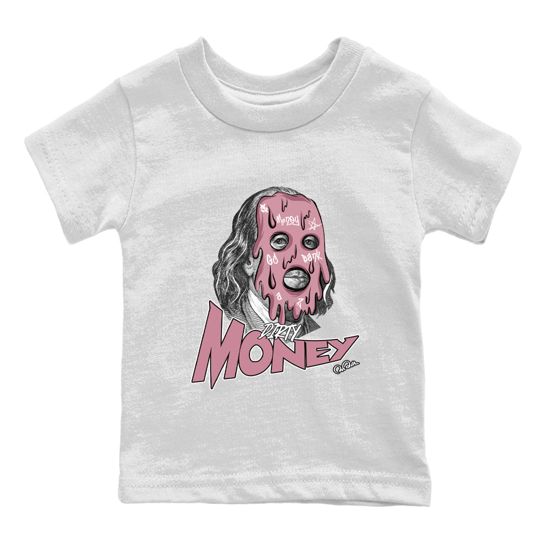 Air Jordan 1 Mauve shirt to match jordans Dirty Money sneaker tees AJ1Mauve SNRT Sneaker Release Tees Baby Toddler White 2 T-Shirt