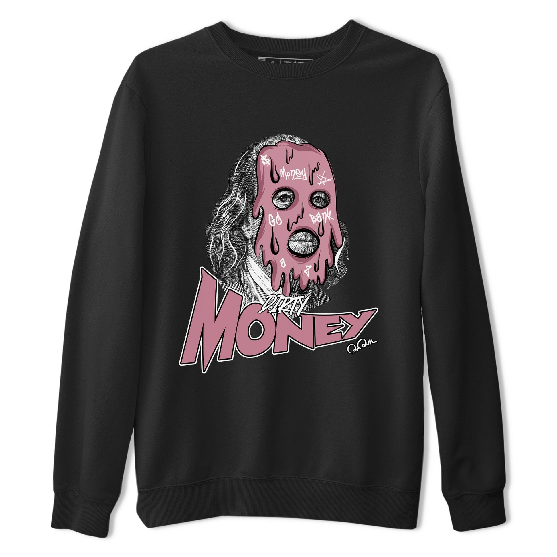 Air Jordan 1 Mauve shirt to match jordans Dirty Money sneaker tees AJ1Mauve SNRT Sneaker Release Tees Unisex Black 2 T-Shirt