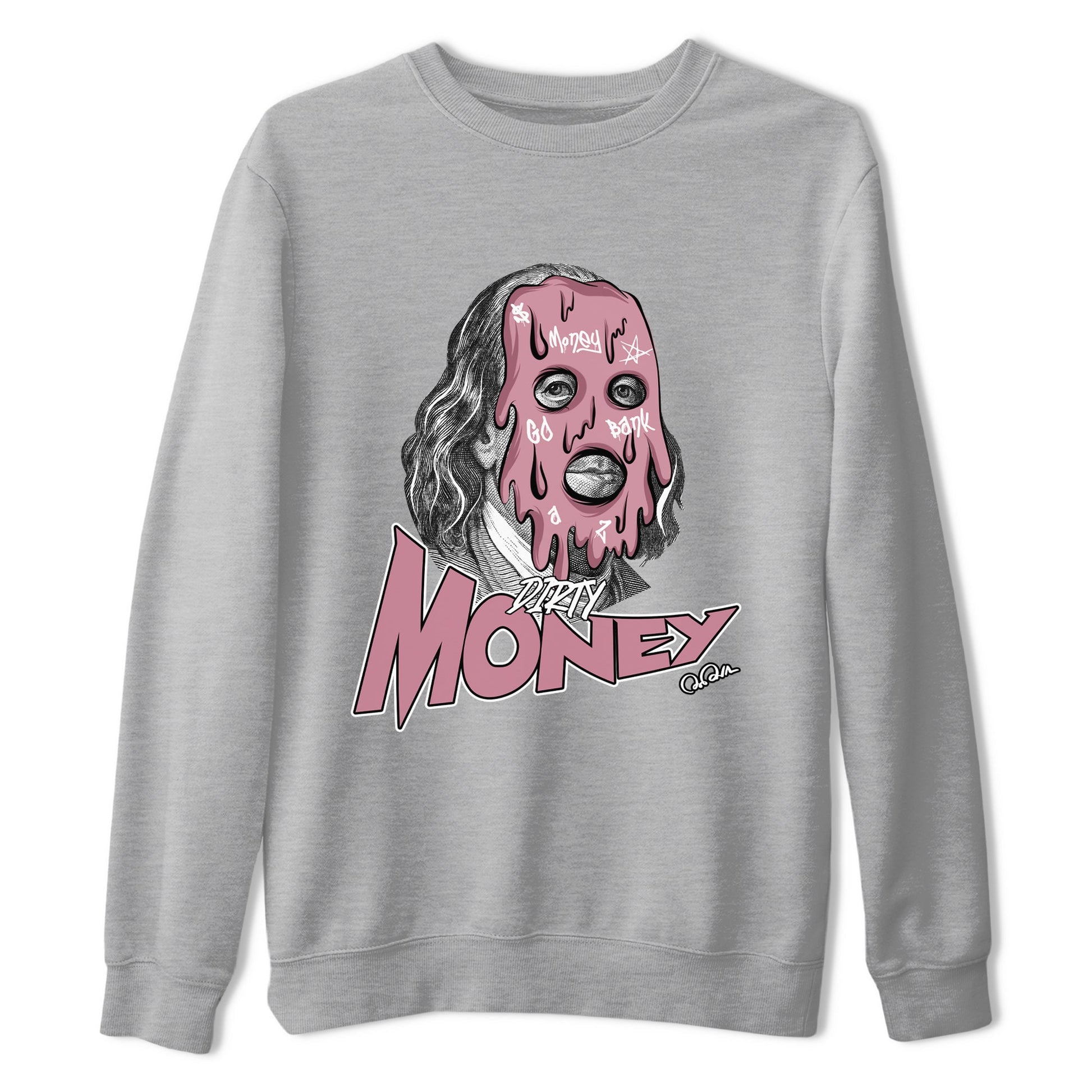 Air Jordan 1 Mauve shirt to match jordans Dirty Money sneaker tees AJ1Mauve SNRT Sneaker Release Tees Unisex Heather Grey 2 T-Shirt