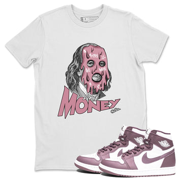 Air Jordan 1 Mauve shirt to match jordans Dirty Money sneaker tees AJ1Mauve SNRT Sneaker Release Tees Unisex White 1 T-Shirt