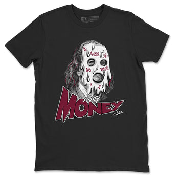 1s Metallic Burgundy shirt to match jordans Dirty Money sneaker tees AJ1 Metallic Burgundy SNRT Sneaker Release Tees Unisex Black 2 T-Shirt