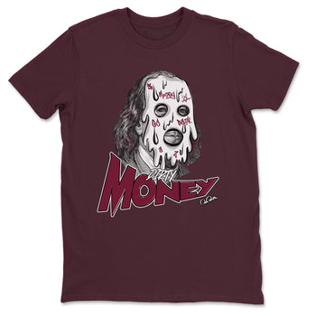 1s Metallic Burgundy shirt to match jordans Dirty Money sneaker tees AJ1 Metallic Burgundy SNRT Sneaker Release Tees Unisex Maroon 2 T-Shirt