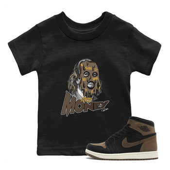 Air Jordan 1 Palomino shirt to match jordans Dirty Money sneaker tees AJ1 High Palomino SNRT Sneaker Release Tees Baby Toddler Black 1 T-Shirt