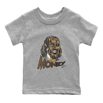 Air Jordan 1 Palomino shirt to match jordans Dirty Money sneaker tees AJ1 High Palomino SNRT Sneaker Release Tees Baby Toddler Heather Grey 2 T-Shirt