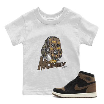Air Jordan 1 Palomino shirt to match jordans Dirty Money sneaker tees AJ1 High Palomino SNRT Sneaker Release Tees Baby Toddler White 1 T-Shirt