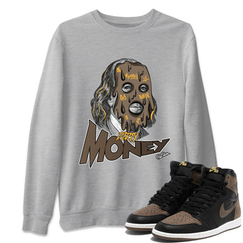 Air Jordan 1 Palomino shirt to match jordans Dirty Money sneaker tees AJ1 High Palomino SNRT Sneaker Release Tees Unisex Heather Grey 1 T-Shirt