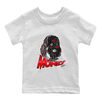 Air Jordan 1 Satin Bred Sneaker Match Tees Dirty Money Sneaker Tees AJ1 Satin Bred Sneaker Release Tees Kids Shirts White 2