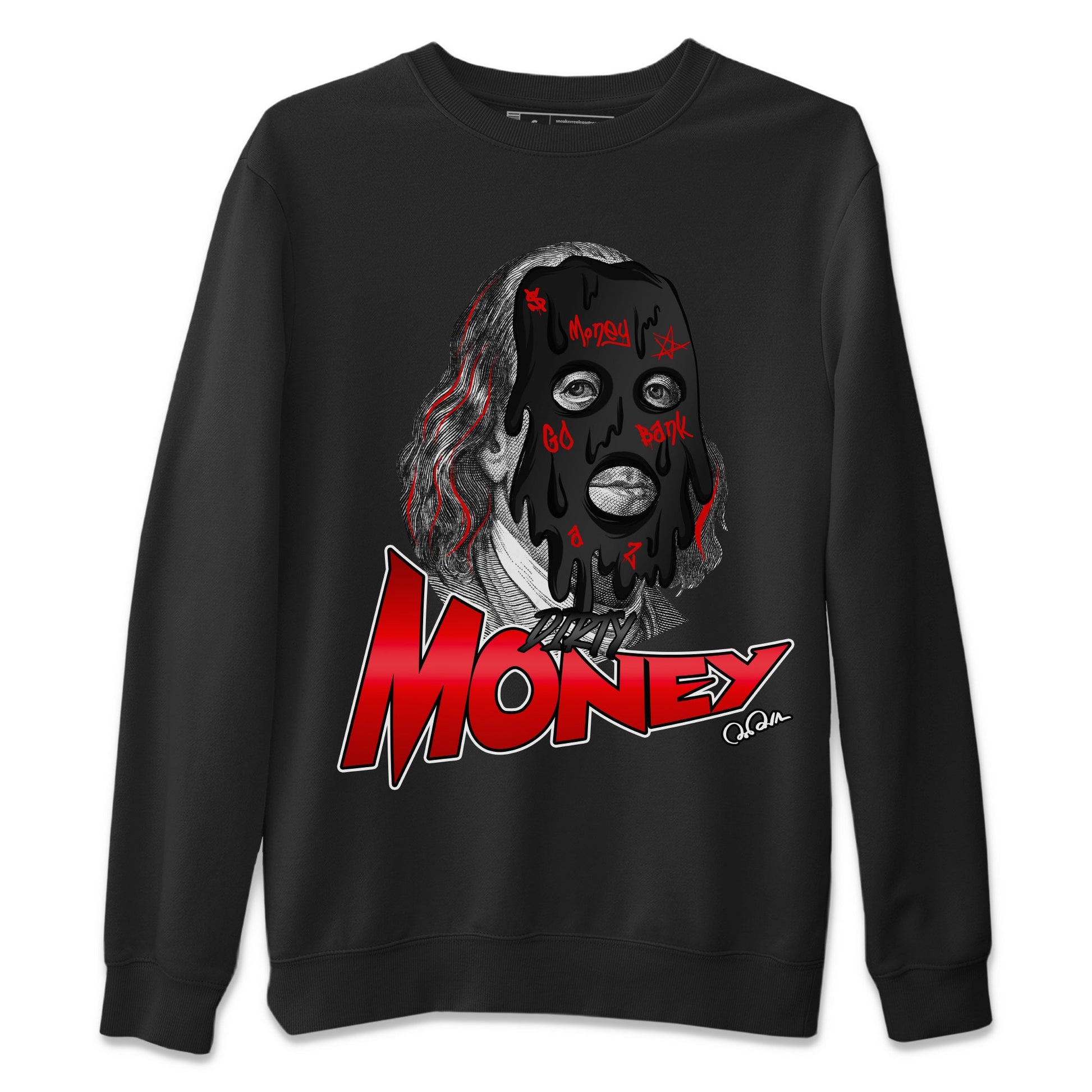 Air Jordan 1 Satin Bred Sneaker Match Tees Dirty Money Sneaker Tees AJ1 Satin Bred Sneaker Release Tees Unisex Shirts Black 2