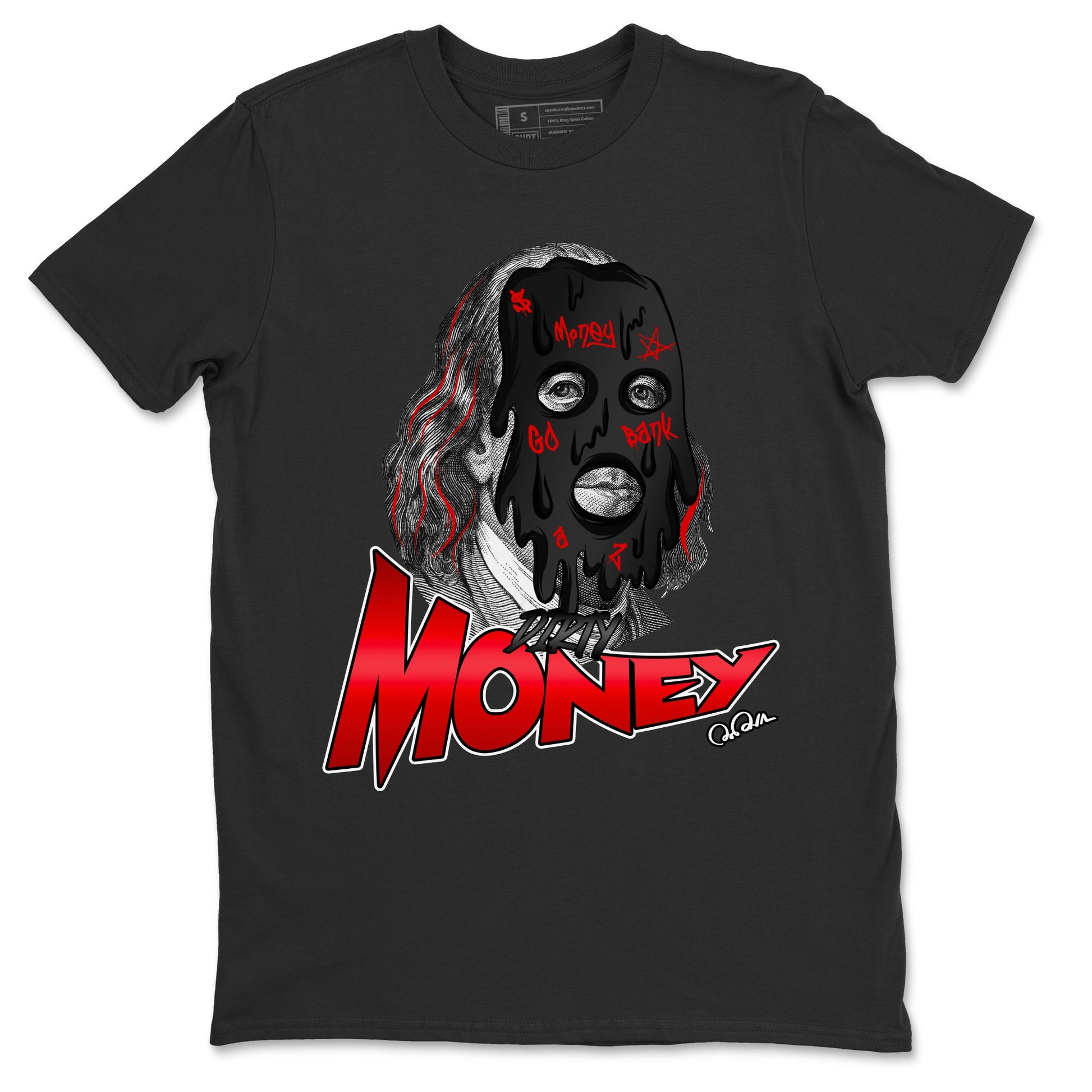 Air Jordan 1 Satin Bred Sneaker Match Tees Dirty Money Sneaker Tees AJ1 Satin Bred Sneaker Release Tees Unisex Shirts Black 2