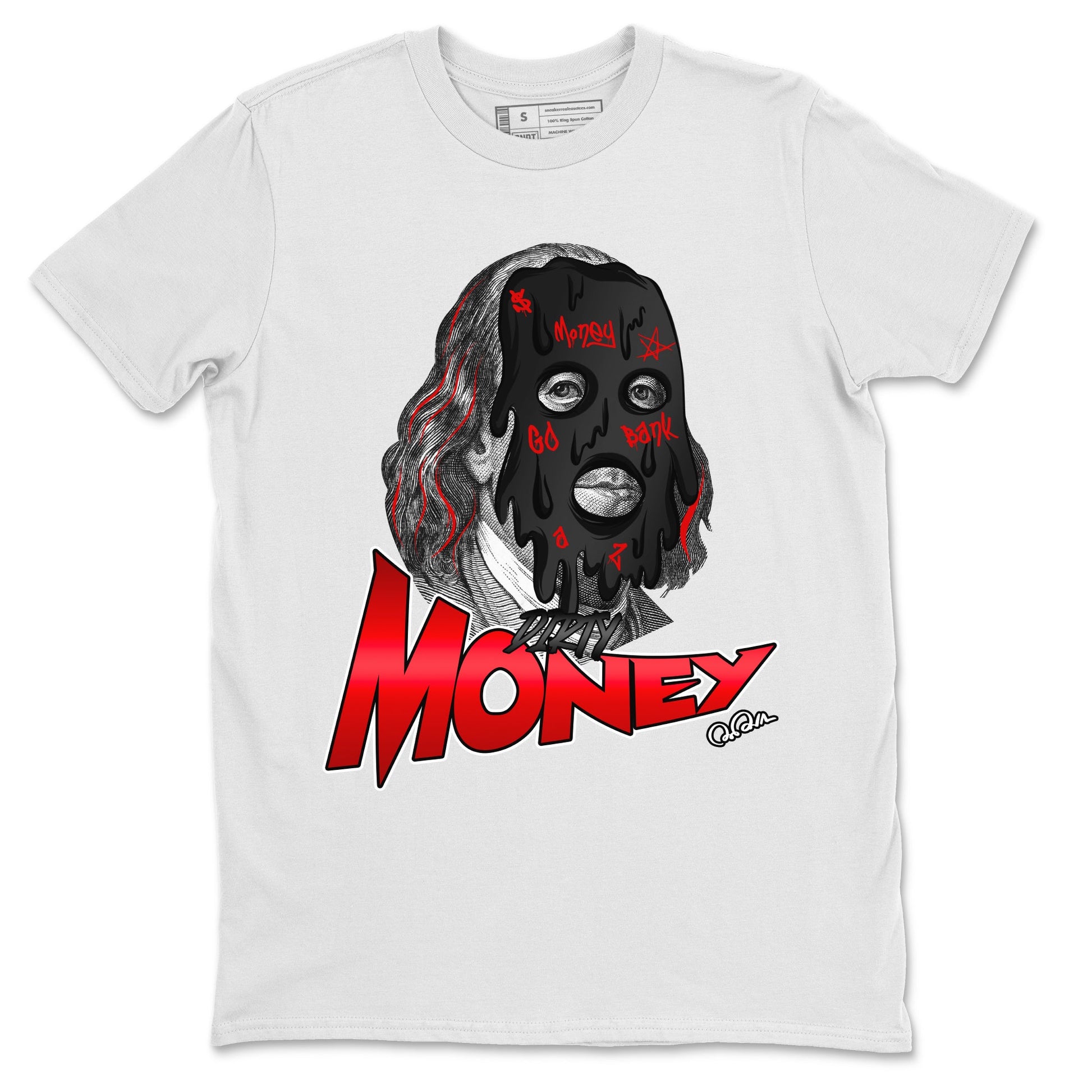 Air Jordan 1 Satin Bred Sneaker Match Tees Dirty Money Sneaker Tees AJ1 Satin Bred Sneaker Release Tees Unisex Shirts White 2