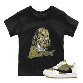 Air Jordan 1 Travis Scott Golf shirt to match jordans Dirty Money sneaker tees AJ1 lowTravis Scott Golf SNRT Sneaker Release Tees Baby Toddler Black 1 T-Shirt
