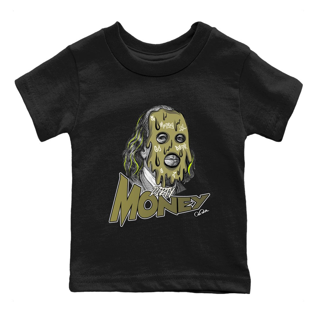 Air Jordan 1 Travis Scott Golf shirt to match jordans Dirty Money sneaker tees AJ1 lowTravis Scott Golf SNRT Sneaker Release Tees Baby Toddler Black 2 T-Shirt