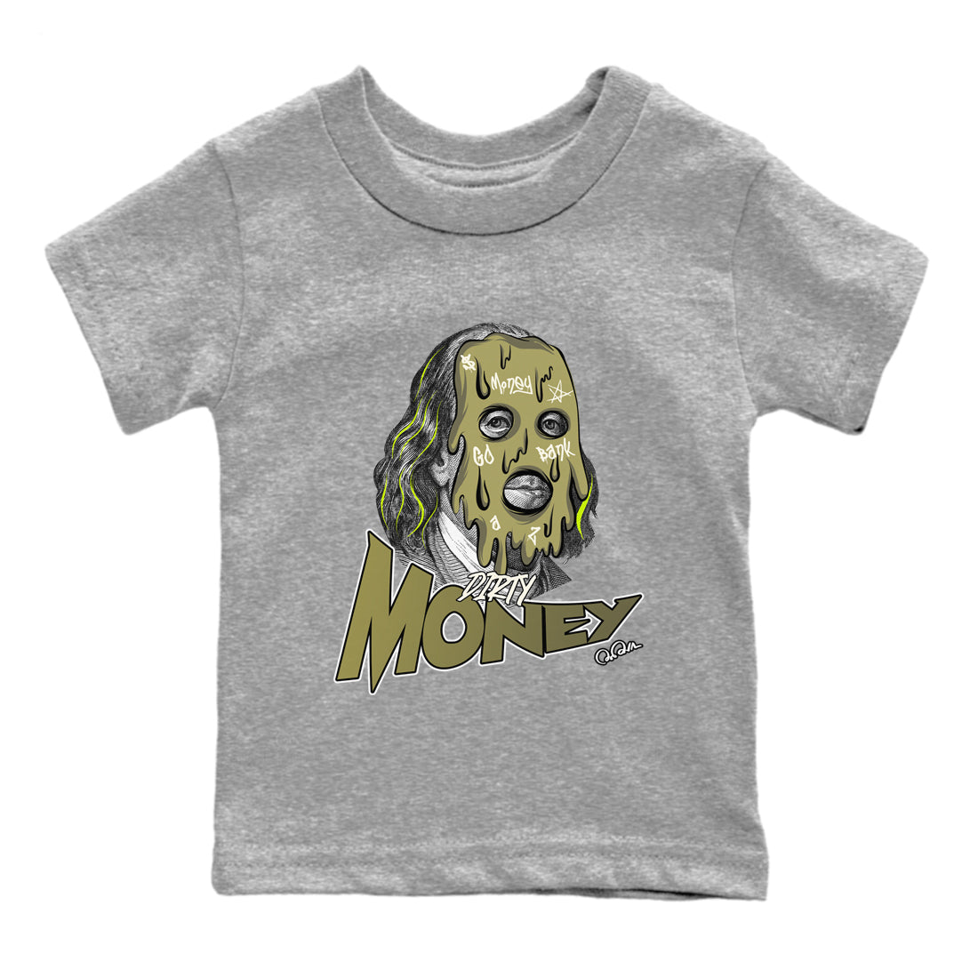 Air Jordan 1 Travis Scott Golf shirt to match jordans Dirty Money sneaker tees AJ1 lowTravis Scott Golf SNRT Sneaker Release Tees Baby Toddler Heather Grey 2 T-Shirt