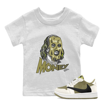 Air Jordan 1 Travis Scott Golf shirt to match jordans Dirty Money sneaker tees AJ1 lowTravis Scott Golf SNRT Sneaker Release Tees Baby Toddler White 1 T-Shirt