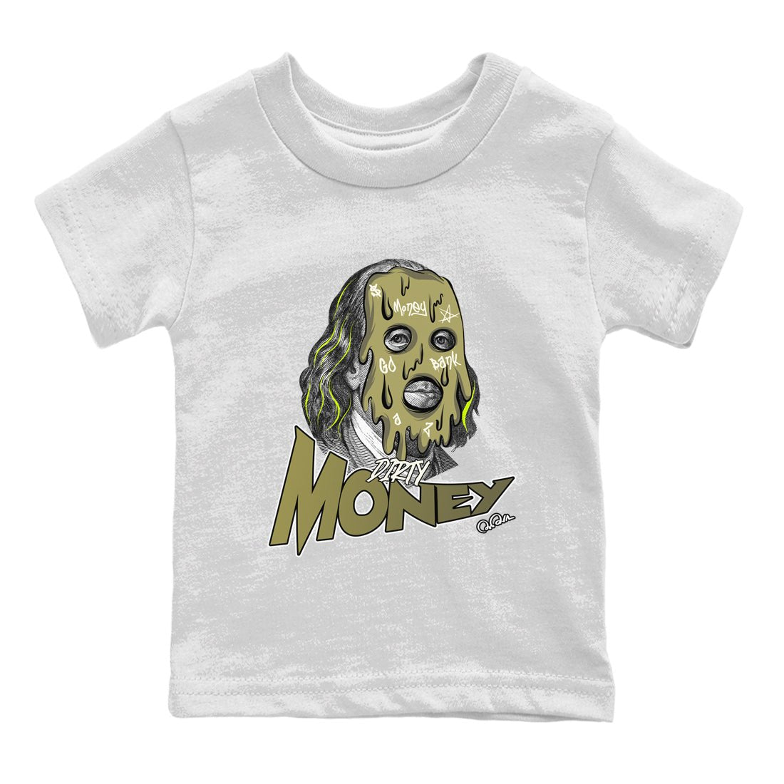 Air Jordan 1 Travis Scott Golf shirt to match jordans Dirty Money sneaker tees AJ1 lowTravis Scott Golf SNRT Sneaker Release Tees Baby Toddler White 2 T-Shirt
