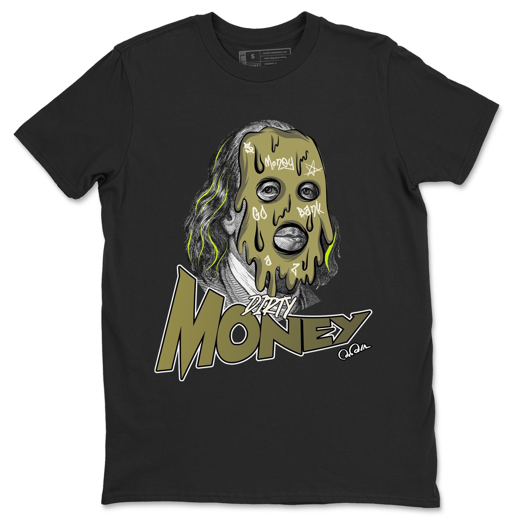 Air Jordan 1 Travis Scott Golf shirt to match jordans Dirty Money sneaker tees AJ1 lowTravis Scott Golf SNRT Sneaker Release Tees Unisex Black 2 T-Shirt