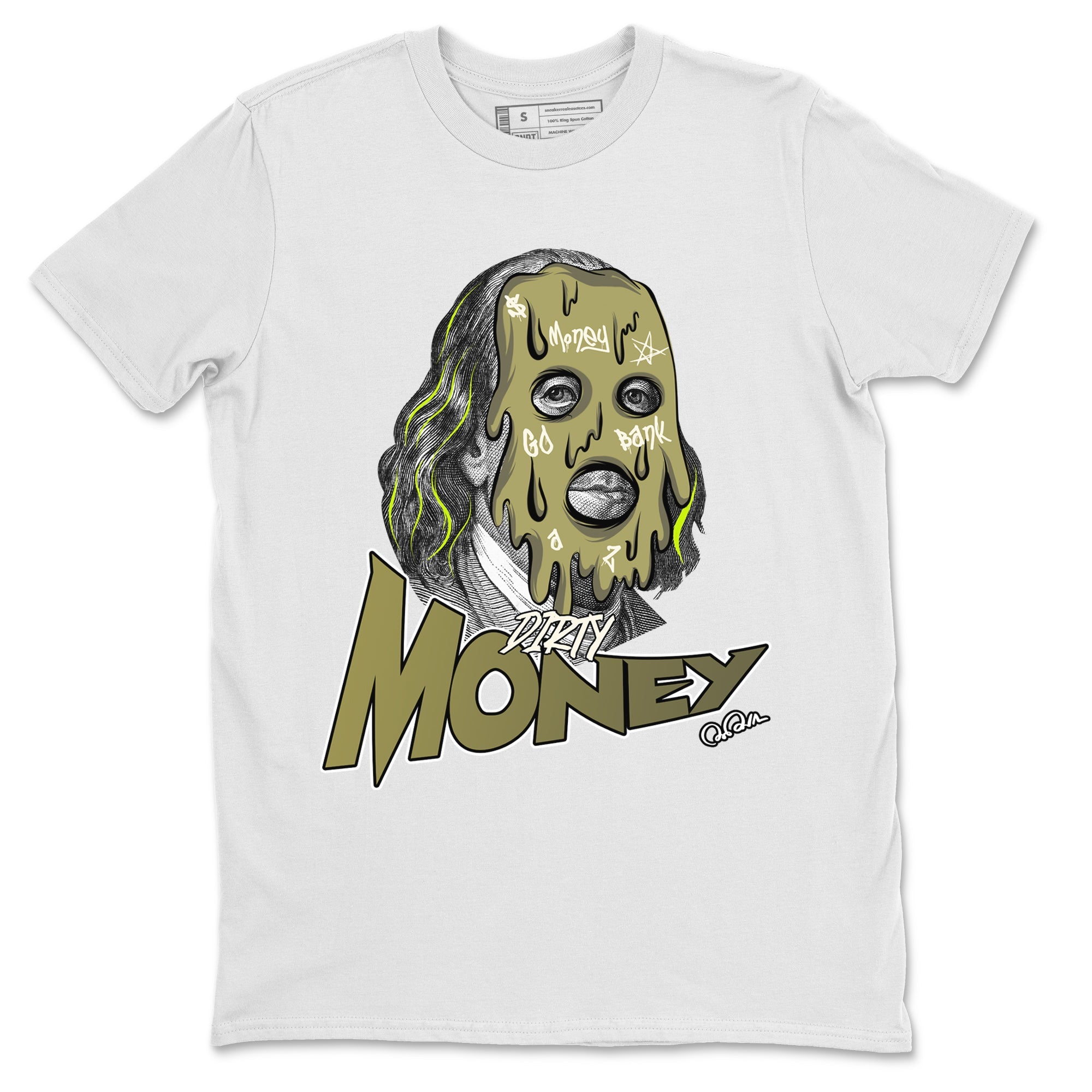 Air Jordan 1 Travis Scott Golf shirt to match jordans Dirty Money sneaker tees AJ1 lowTravis Scott Golf SNRT Sneaker Release Tees Unisex White 2 T-Shirt
