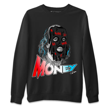 Air Jordan 1 UNC to Chicago Sneaker Match Tees Dirty Money Sneaker Tees AJ1 UNC to Chicago Sneaker Release Tees Unisex Shirts Black 2