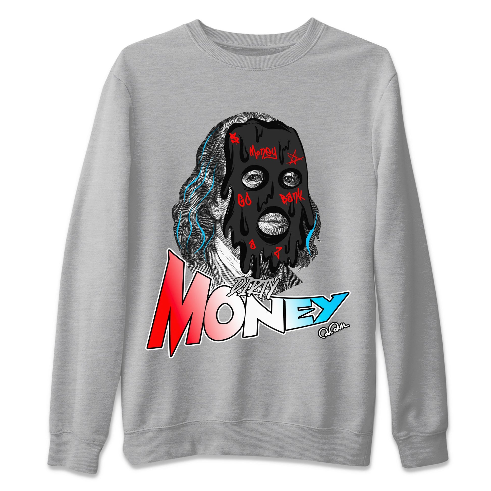 Air Jordan 1 UNC to Chicago Sneaker Match Tees Dirty Money Sneaker Tees AJ1 UNC to Chicago Sneaker Release Tees Unisex Shirts Heather Grey 2