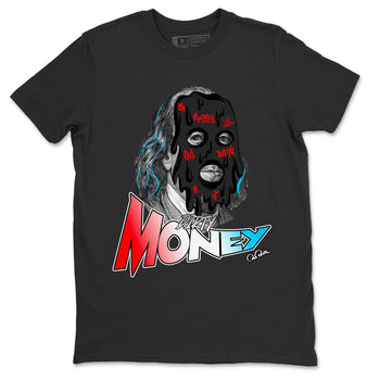 Air Jordan 1 UNC to Chicago Sneaker Match Tees Dirty Money Sneaker Tees AJ1 UNC to Chicago Sneaker Release Tees Unisex Shirts Black 2