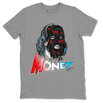 Air Jordan 1 UNC to Chicago Sneaker Match Tees Dirty Money Sneaker Tees AJ1 UNC to Chicago Sneaker Release Tees Unisex Shirts Heather Grey 2