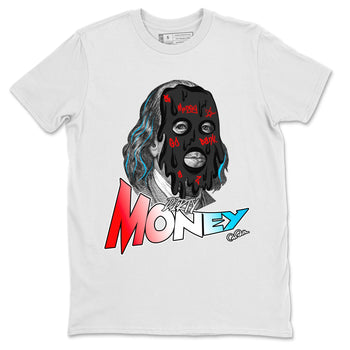 Air Jordan 1 UNC to Chicago Sneaker Match Tees Dirty Money Sneaker Tees AJ1 UNC to Chicago Sneaker Release Tees Unisex Shirts White 2