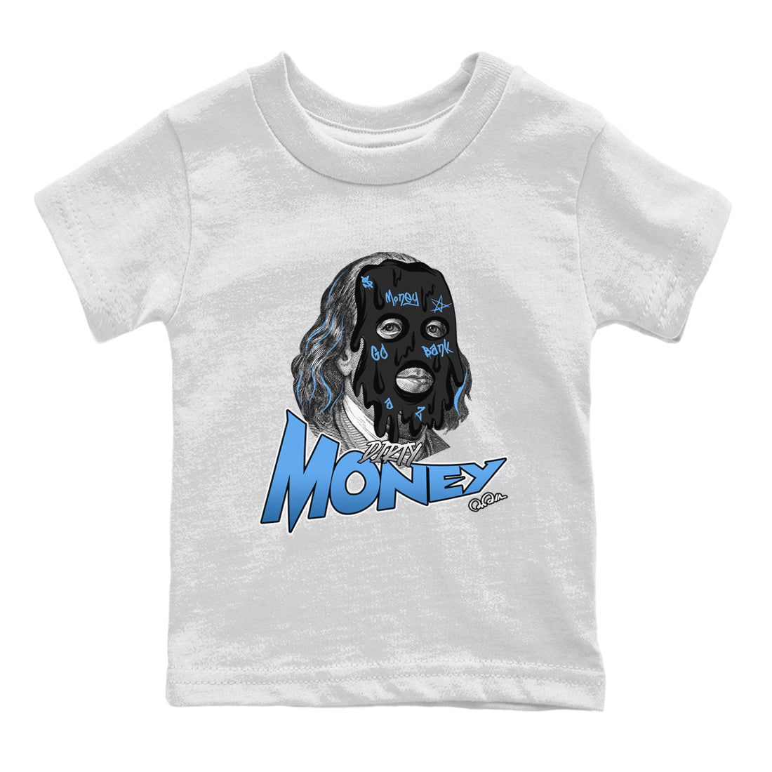 Air Jordan 1 Retro High OG UNC Toe Shirt to match Jordans Dirty Money Sneaker Tees 1s UNC Toe SNRT Sneaker Release Tees Kids and Baby Tees White 2