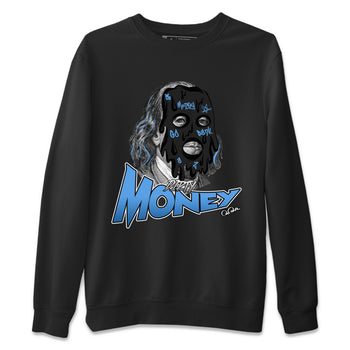 Air Jordan 1 Retro High OG UNC Toe Shirt to match Jordans Dirty Money Sneaker Tees 1s UNC Toe SNRT Sneaker Release Tees Crew Neck T-Shirts Black 2