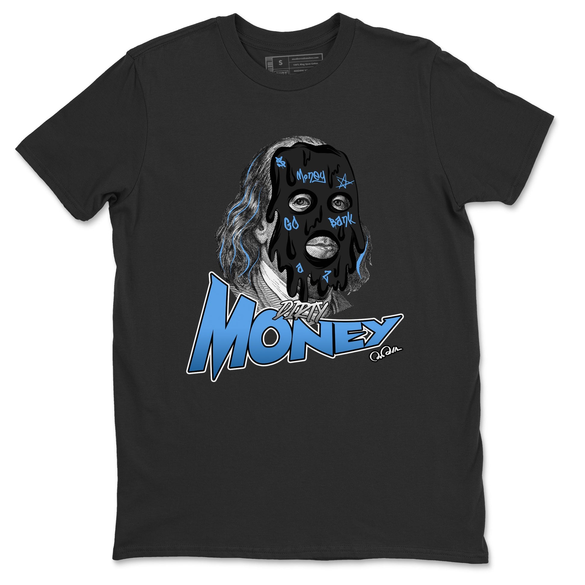 Air Jordan 1 Retro High OG UNC Toe Shirt to match Jordans Dirty Money Sneaker Tees 1s UNC Toe SNRT Sneaker Release Tees Crew Neck T-Shirts Black 2