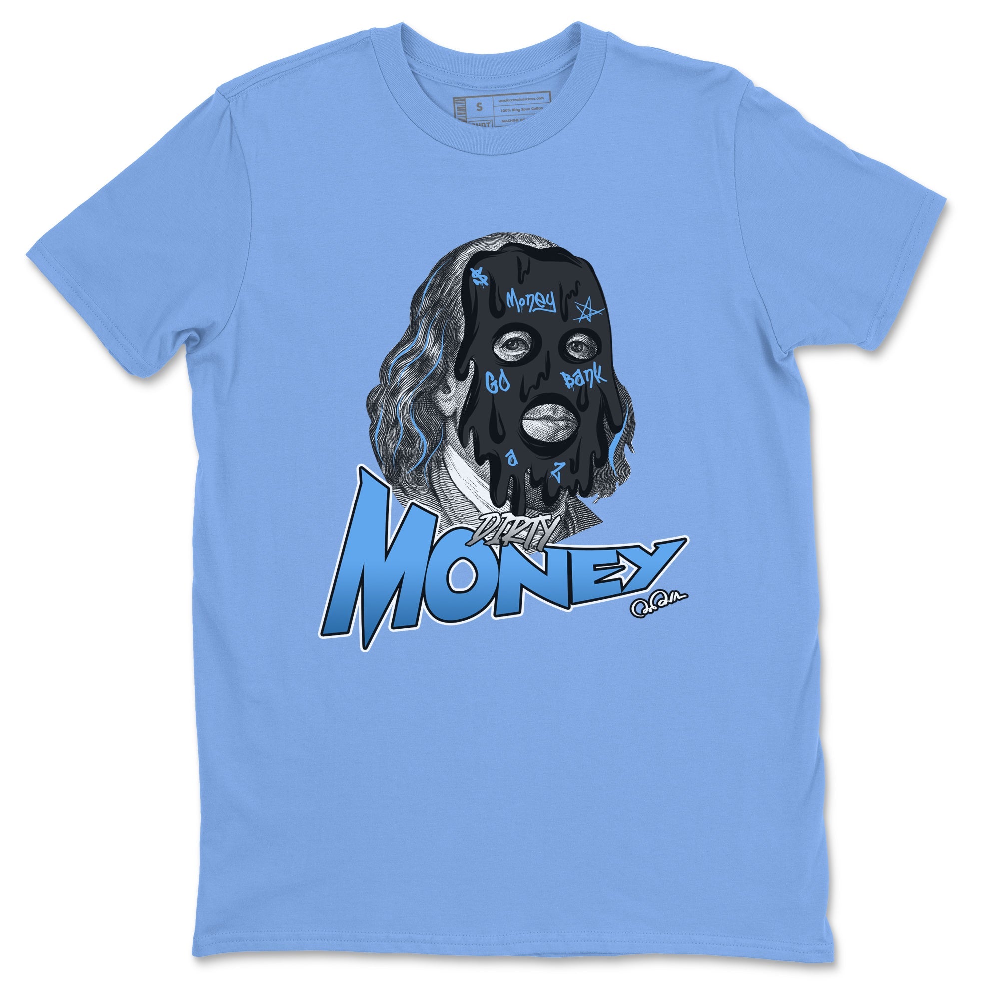 Air Jordan 1 Retro High OG UNC Toe Shirt to match Jordans Dirty Money Sneaker Tees 1s UNC Toe SNRT Sneaker Release Tees Crew Neck T-Shirts Carolina Blue 2
