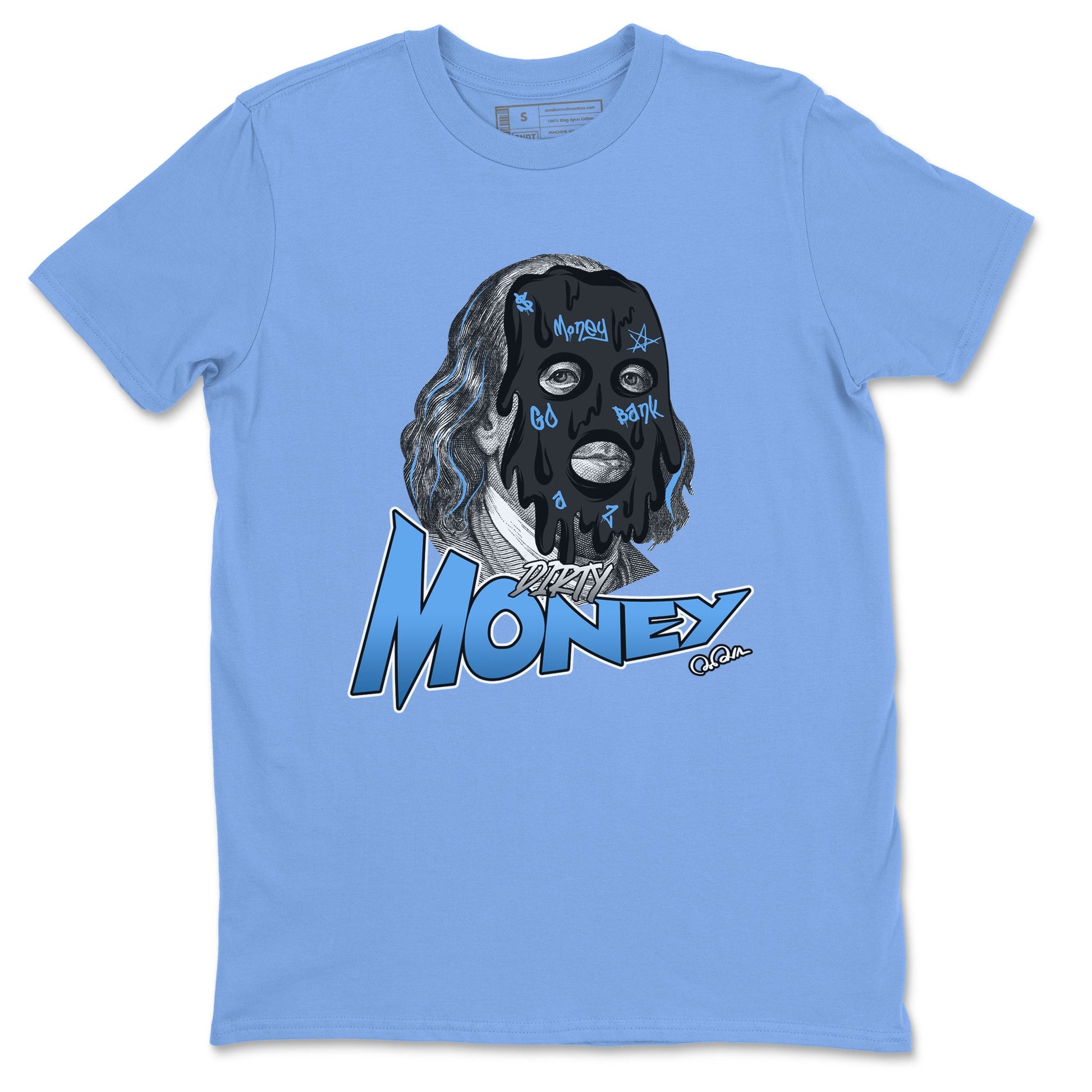 Air Jordan 1 Retro High OG UNC Toe Shirt to match Jordans Dirty Money Sneaker Tees 1s UNC Toe SNRT Sneaker Release Tees Crew Neck T-Shirts Carolina Blue 2