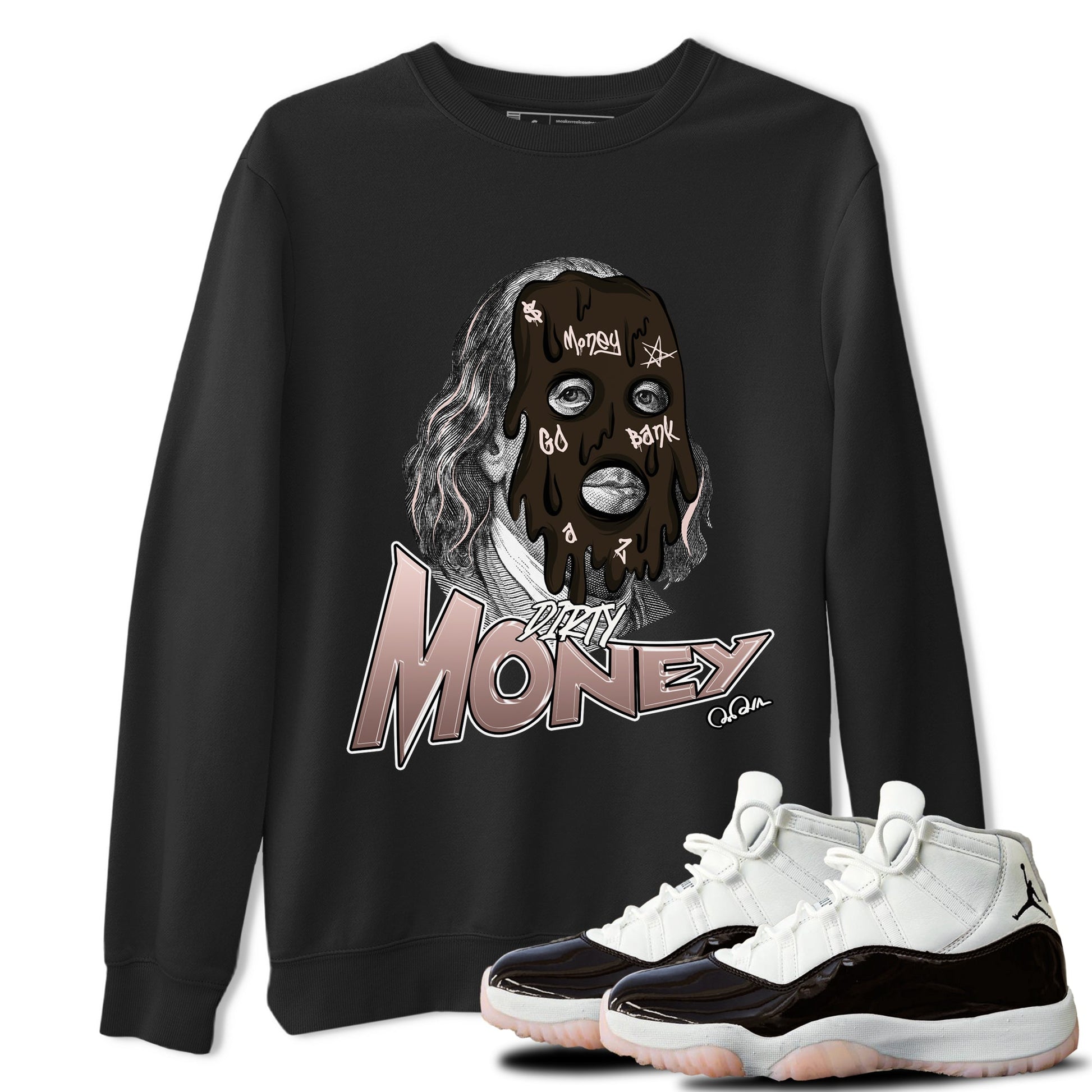 Air Jordan 11 Neapolitan shirt to match jordans Dirty Money sneaker tees AJ11 Neapolitan SNRT Sneaker Release Tees Unisex Black 1 T-Shirt