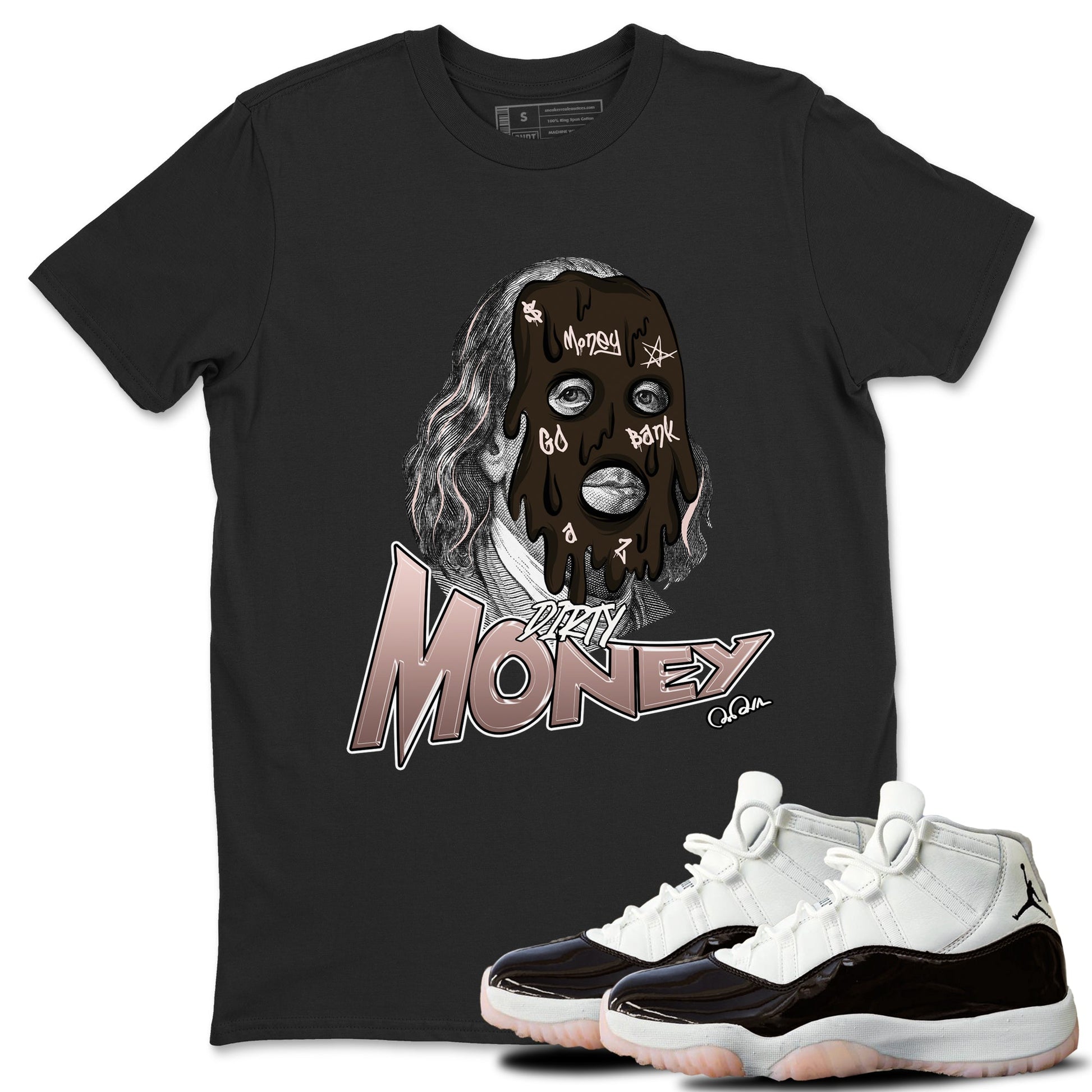 Air Jordan 11 Neapolitan shirt to match jordans Dirty Money sneaker tees AJ11 Neapolitan SNRT Sneaker Release Tees Unisex Black 1 T-Shirt