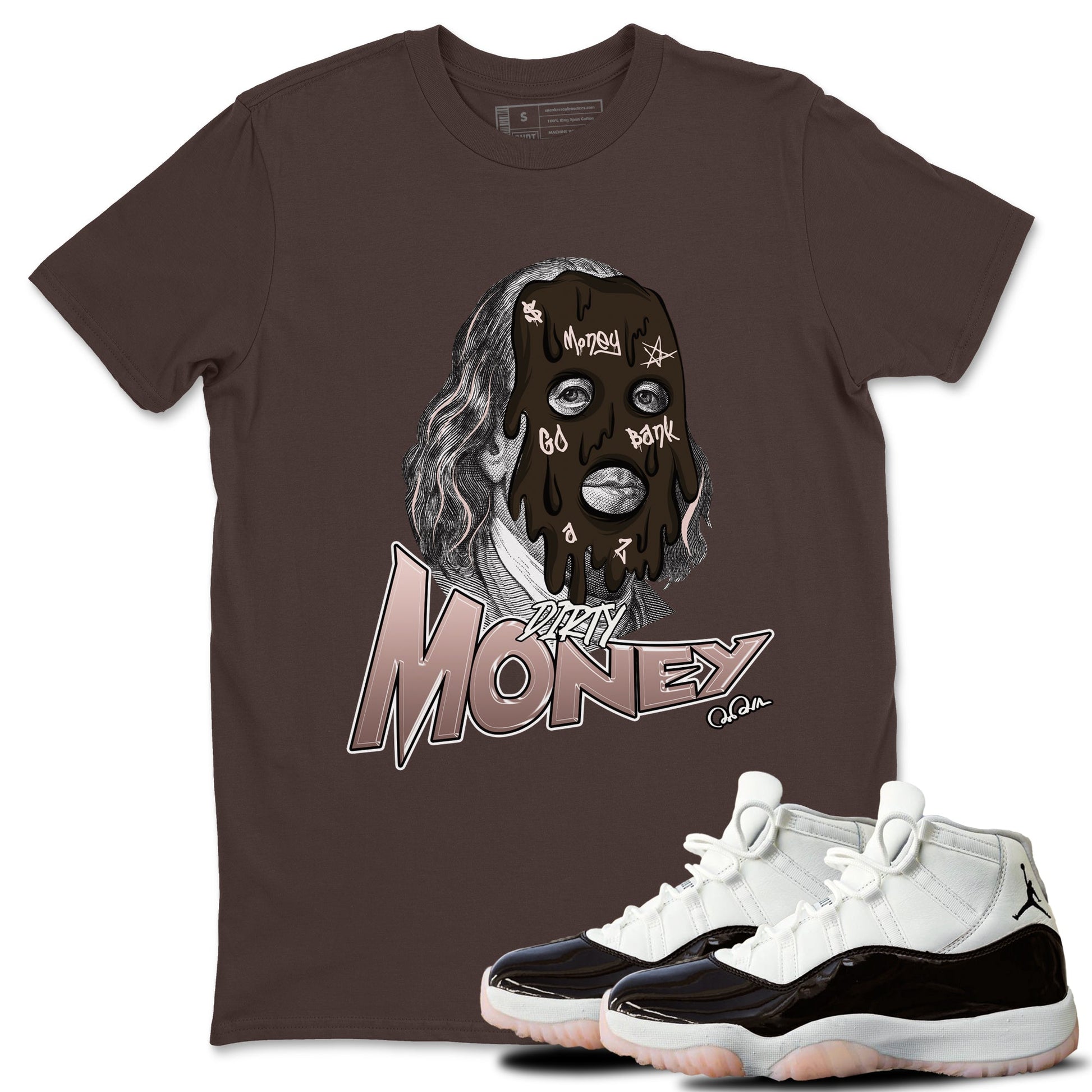 Air Jordan 11 Neapolitan shirt to match jordans Dirty Money sneaker tees AJ11 Neapolitan SNRT Sneaker Release Tees Unisex Dark Chocolate 1 T-Shirt