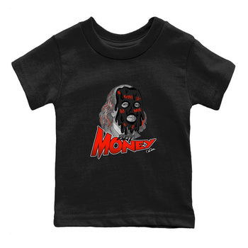 Air Jordan 12 Brilliant Orange Sneaker Match Tees Dirty Money Sneaker Tees AJ12 Brilliant Orange Sneaker Release Tees Kids Shirts Black 2