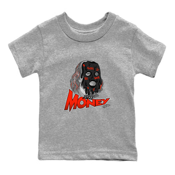 Air Jordan 12 Brilliant Orange Sneaker Match Tees Dirty Money Sneaker Tees AJ12 Brilliant Orange Sneaker Release Tees Kids Shirts Heather Grey 2