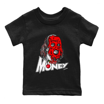 Air Jordan 12 Cherry Sneaker Match Tees Dirty Money Sneaker Tees AJ12 Cherry Sneaker Release Tees Kids Shirts Black 2