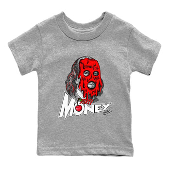 Air Jordan 12 Cherry Sneaker Match Tees Dirty Money Sneaker Tees AJ12 Cherry Sneaker Release Tees Kids Shirts Heather Grey 2