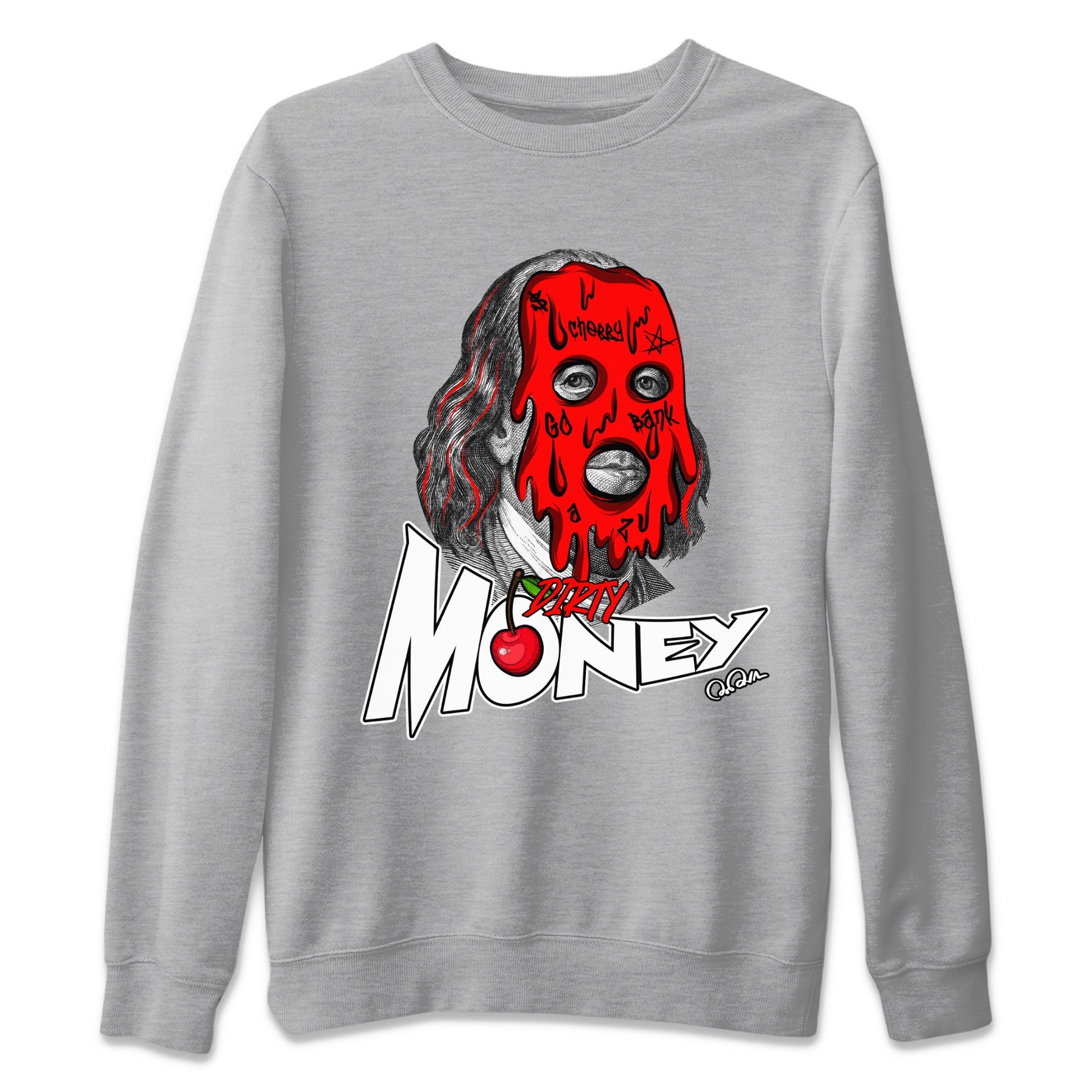 Air Jordan 12 Cherry Sneaker Match Tees Dirty Money Sneaker Tees AJ12 Cherry Sneaker Release Tees Unisex Shirts Heather Grey 2