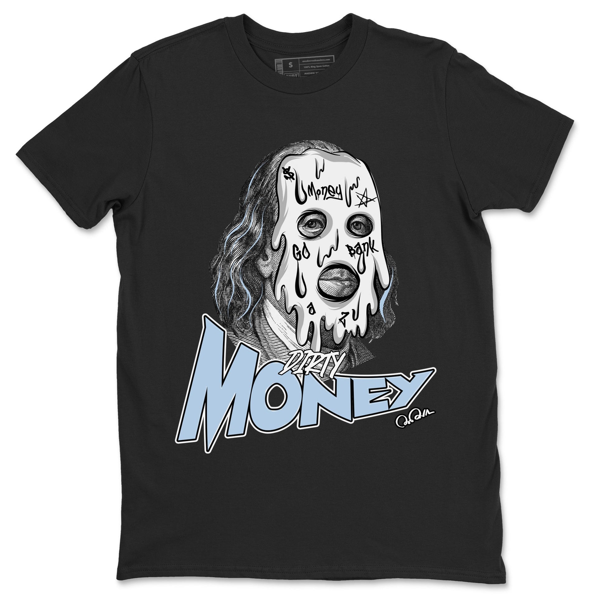 Air Jordan 13 Blue Grey shirt to match jordans Dirty Money sneaker tees AJ13 Blue Grey SNRT Sneaker Release Tees unisex cotton Black 2 crew neck shirt